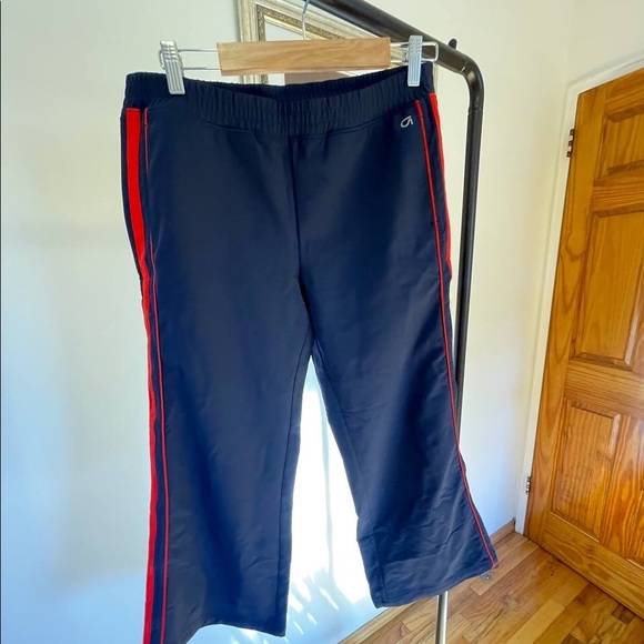 👟 Gap Fit Wide Leg Side Stripes Workout Varsity Trendy Ankle Cropped Pants - Picture 7 of 13